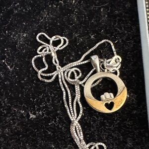 Elegant Two-Tone Heart Pendant Necklace